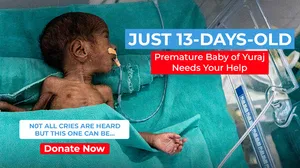 Our 13-day-old son can't breathe. We need ₹2 lakh to bring him home alive.