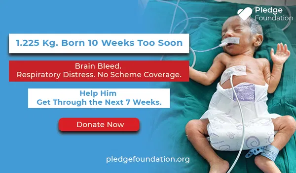 He Was Born With a Bleed in His Brain. He Weighs 1.225 Kg. He Is 24 Days Old. His Family Has No Insurance and No Scheme to Help Them.